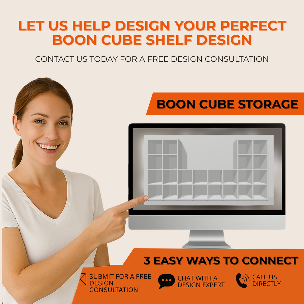 4 Cube Storage Cube – Sturdy, Modern Cube Organizer for Any Room BOON Cube Storage Shelf Square 4x1