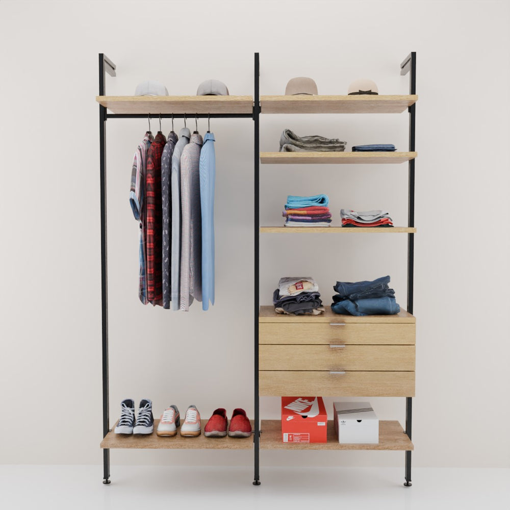 Wardrobe Closet with Drawers Open Wardrobe CLOS-IT W-204