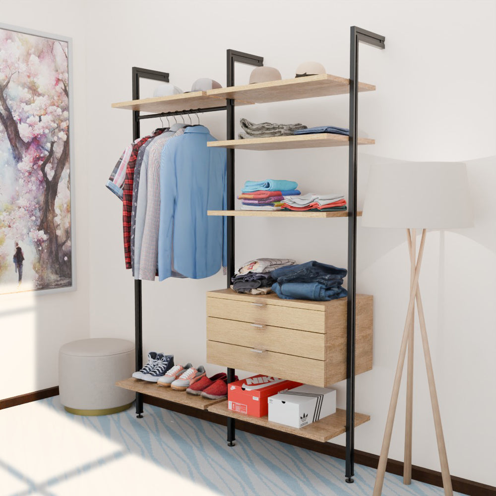Wardrobe Closet with Drawers Open Wardrobe CLOS-IT W-204