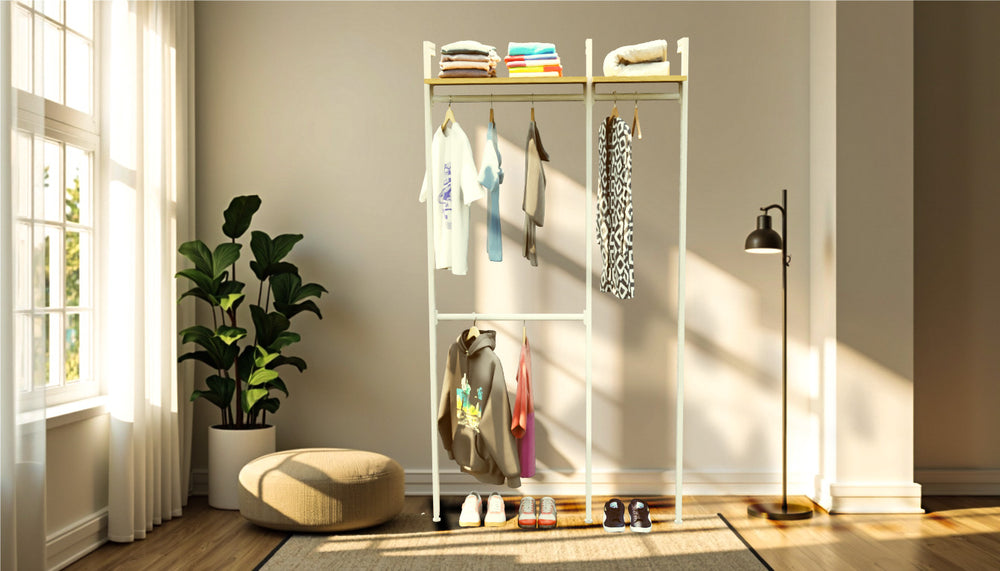 Open Wardrobe Solution with Easy Assembly - Freestanding Closet System CLOS-IT W-103