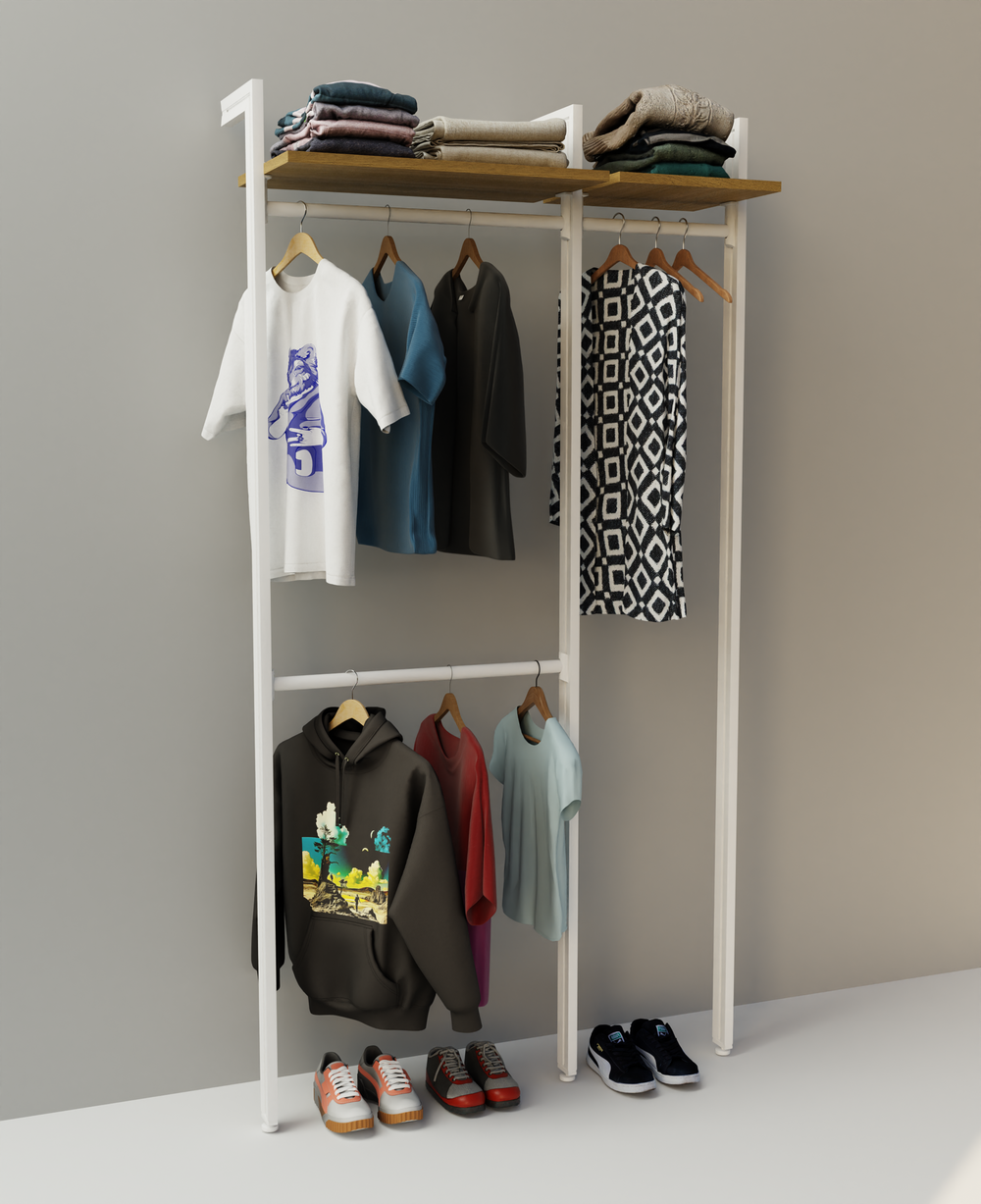 Custom Wardrobe Closet - Modular System for Personalized Bedroom Storage Solutions CLOS-IT W-153