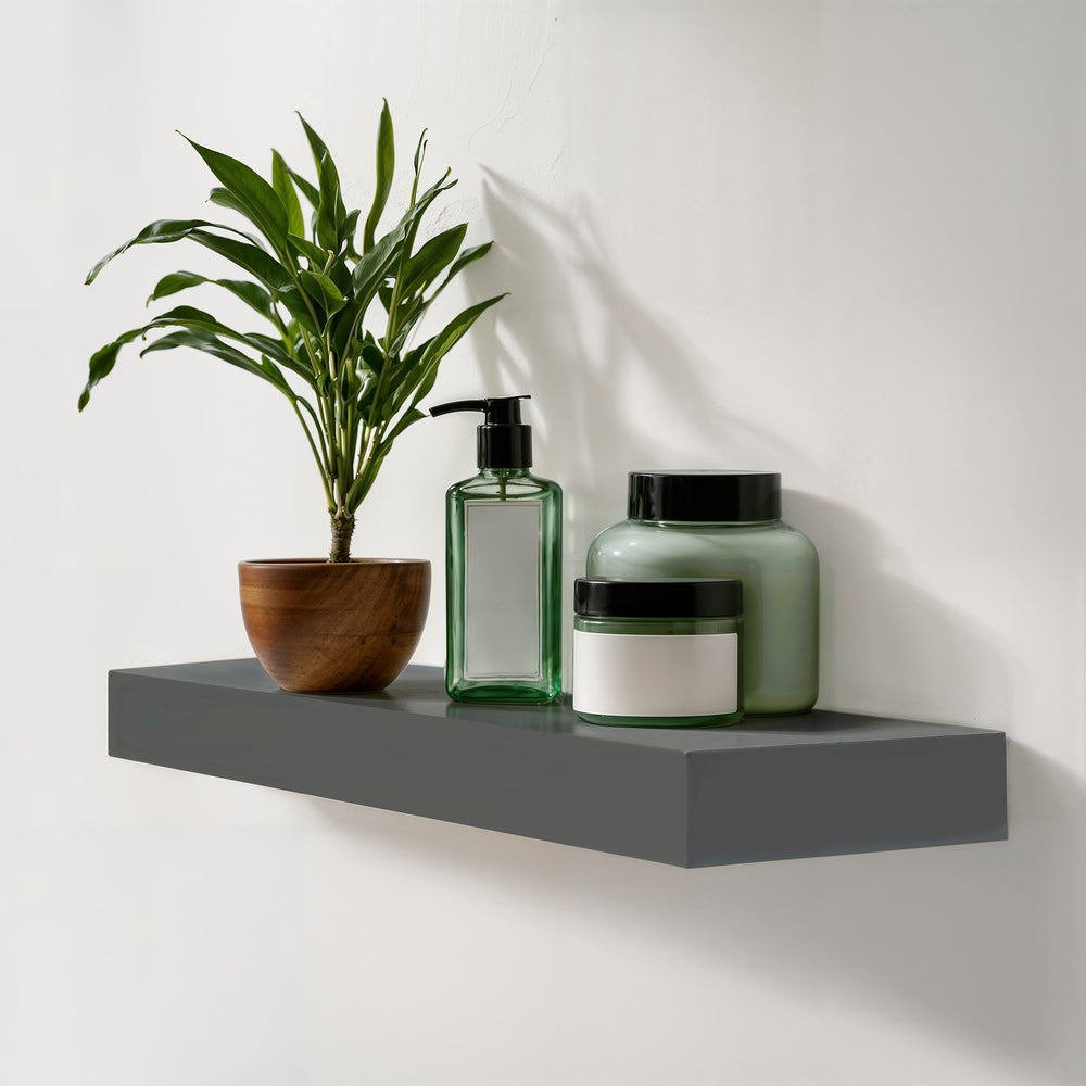 Gray Floating Shelves