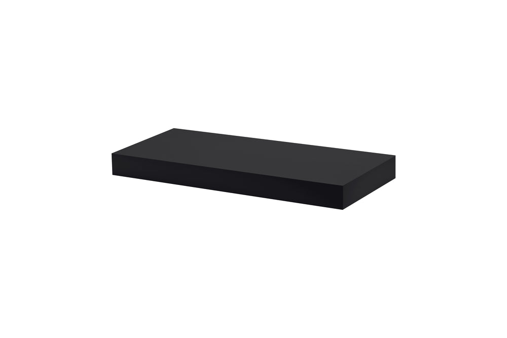 Black Floating Shelves Over 9 in. Deep And Up To 45 in. Long