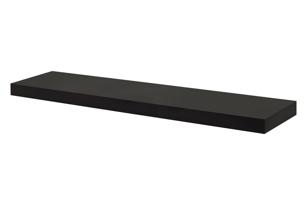 Black Floating Shelves Over 9 in. Deep And Up To 45 in. Long