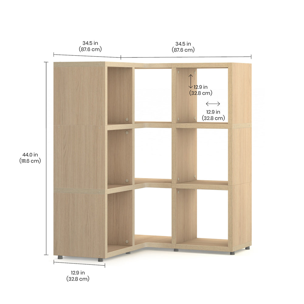 9 Cube Corner Organizer Shelf – Modern, Modular Storage for Home & Office BOON Cube Storage Shelf Corner Square 3x3