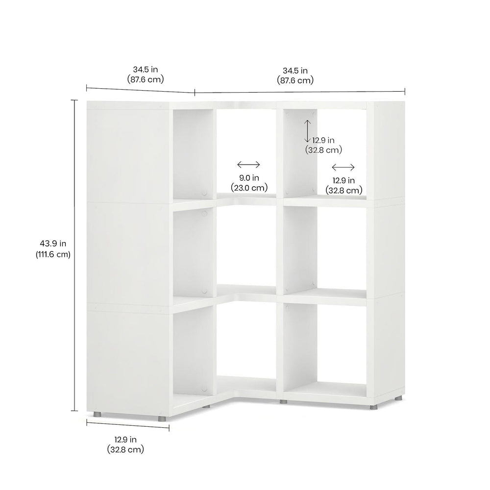 9 Cube Corner Organizer Shelf – Modern, Modular Storage for Home & Office BOON Cube Storage Shelf Corner Square 3x3
