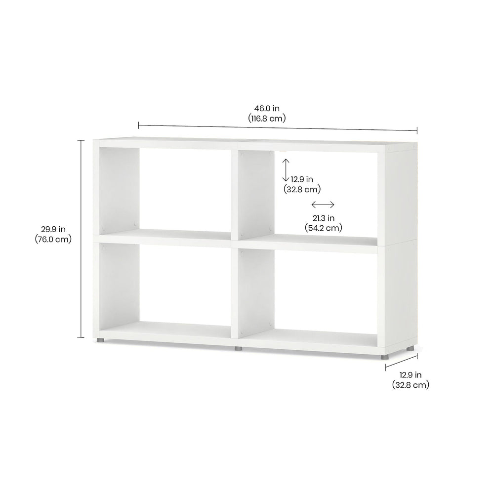 BOON Cube Storage Shelf Square 2x2 Accessorized with Blue Softboxes