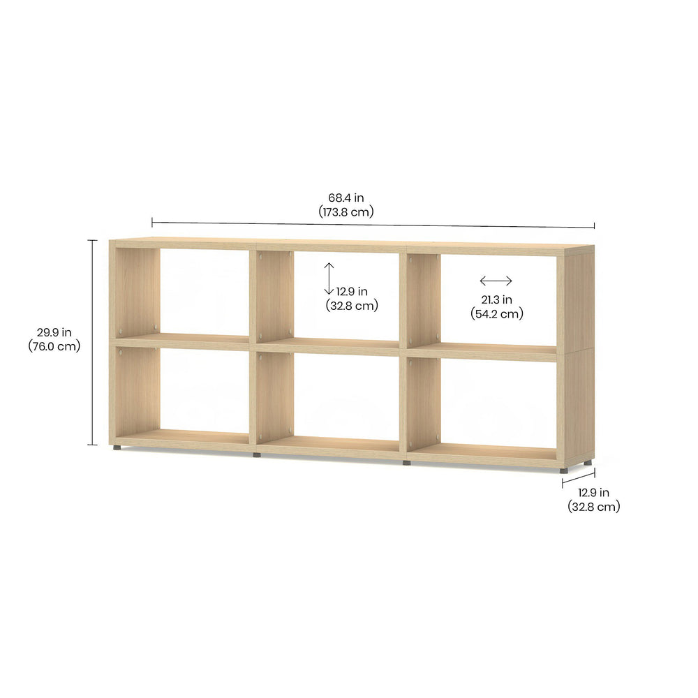 6 Cube Storage Shelf – Sturdy, Customizable Bookshelf & Cube Organizer BOON Cube Storage Shelf Rectangular 3x2