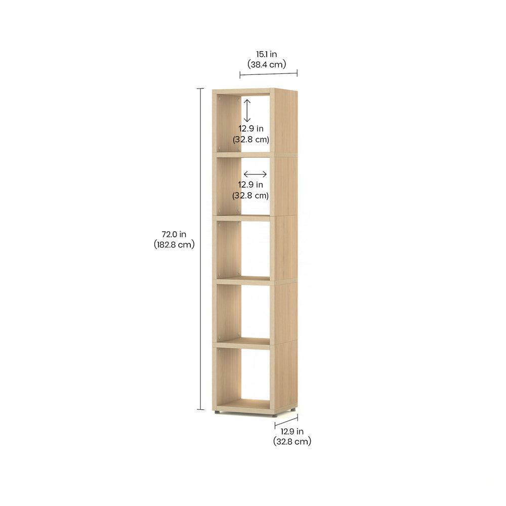 BOON Cube Storage Shelf Square 1x5 Accessorized