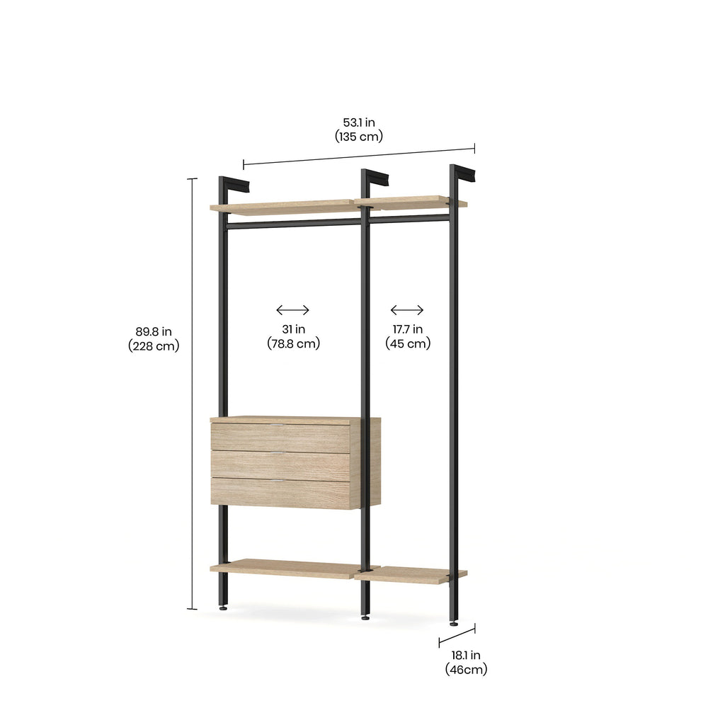 Easy Install Closet Organizer with Drawers - Award-Winning Modular Design CLOS-IT W-154