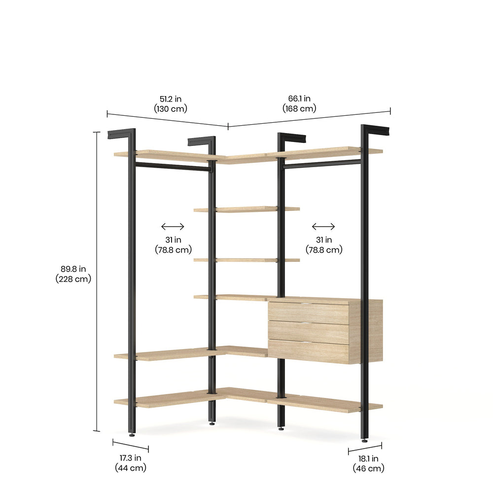 Premium Walk-In Closet with Integrated Drawer Systems - Modern Luxury Design CLOS-IT W-309