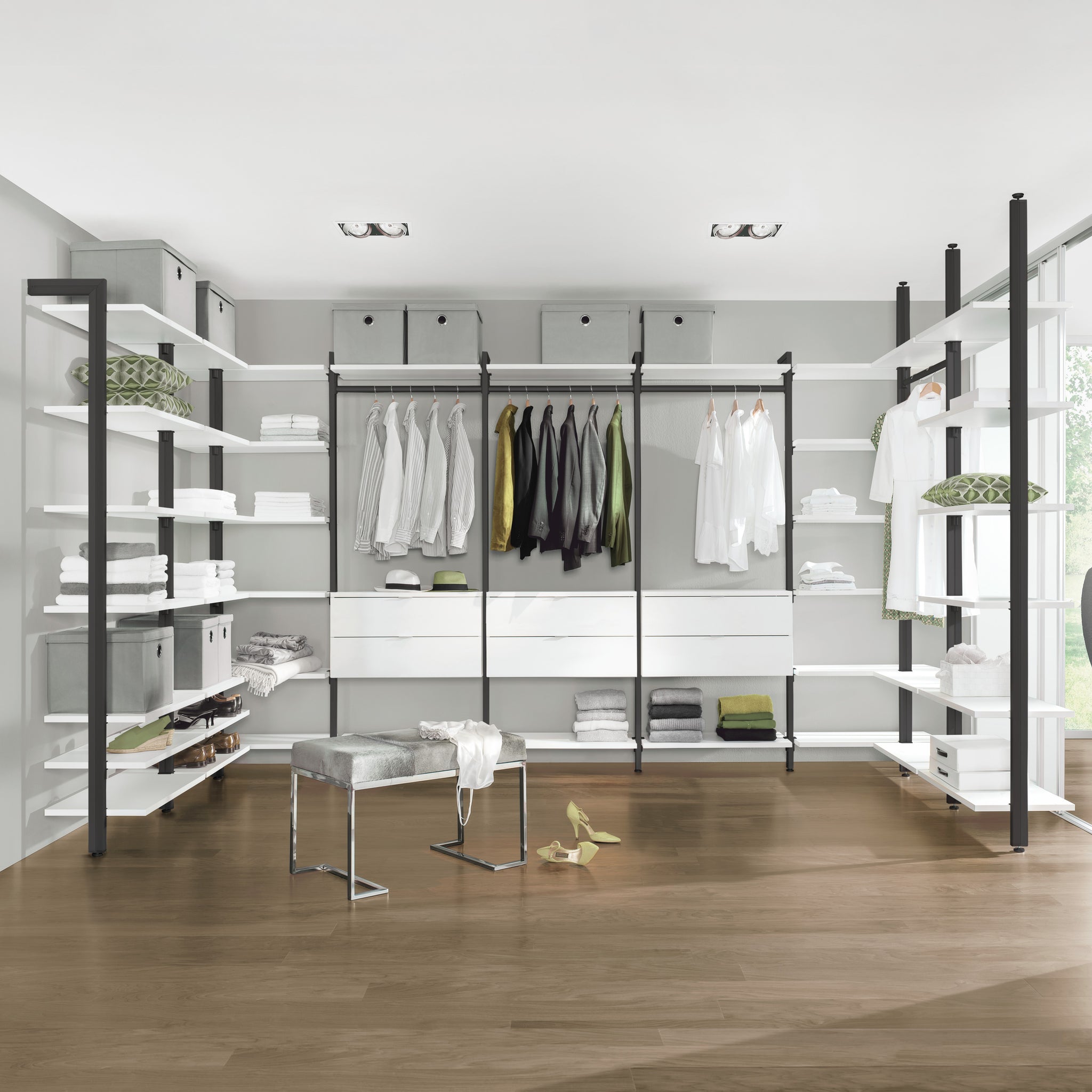 Premium Wardrobe with Drawers - Modern Modular Closet System CLOS