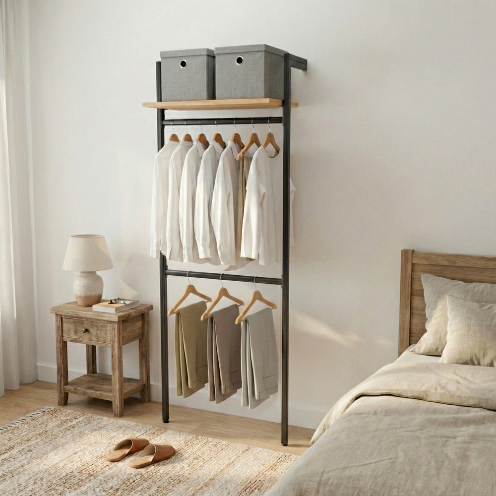 Open Wardrobe Solution with Easy Assembly - Freestanding Closet System CLOS-IT W-103
