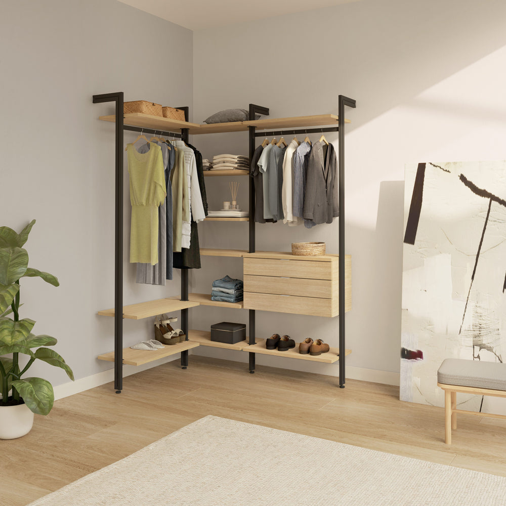 Premium Walk-In Closet with Integrated Drawer Systems - Modern Luxury Design CLOS-IT D-309