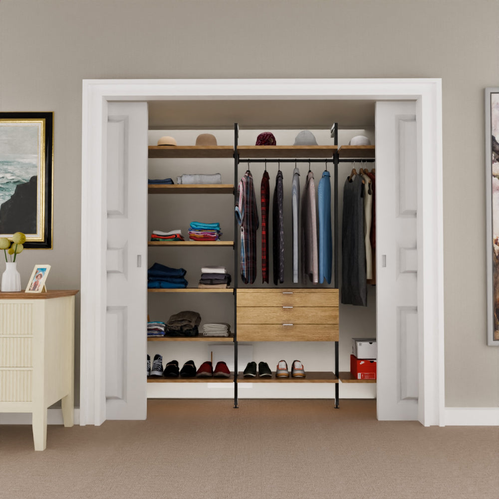 Premium Closet System with Drawers - Modern Modular Walk-In Organization CLOS-IT W-254
