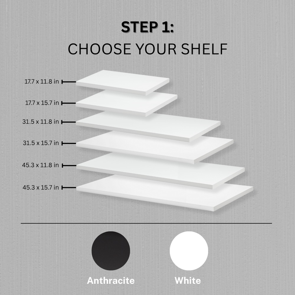 Sturdy Shelf and Bracket Kit With Stylish Supports - Ideal Bathroom, Kitchen, Living Room or Bedroom Shelves