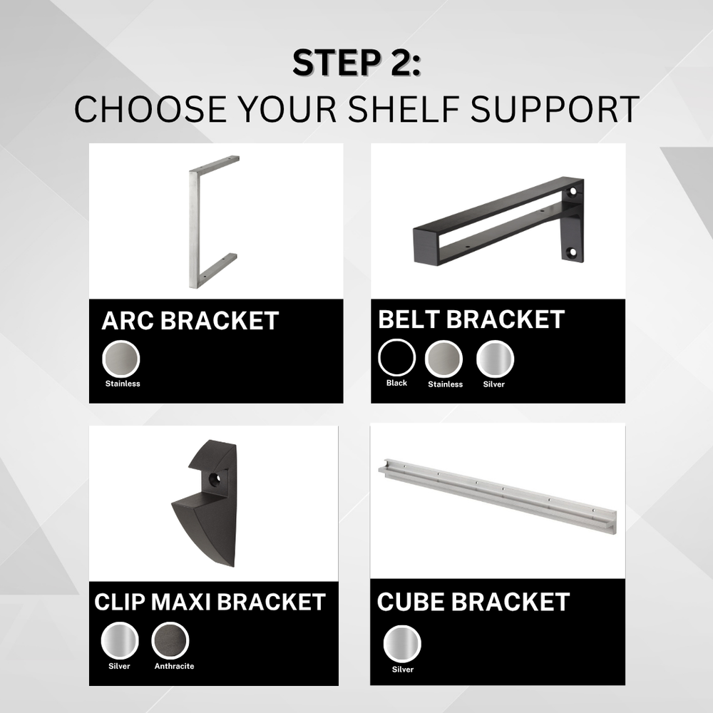 Sturdy Shelf and Bracket Kit With Stylish Supports - Ideal Bathroom, Kitchen, Living Room or Bedroom Shelves