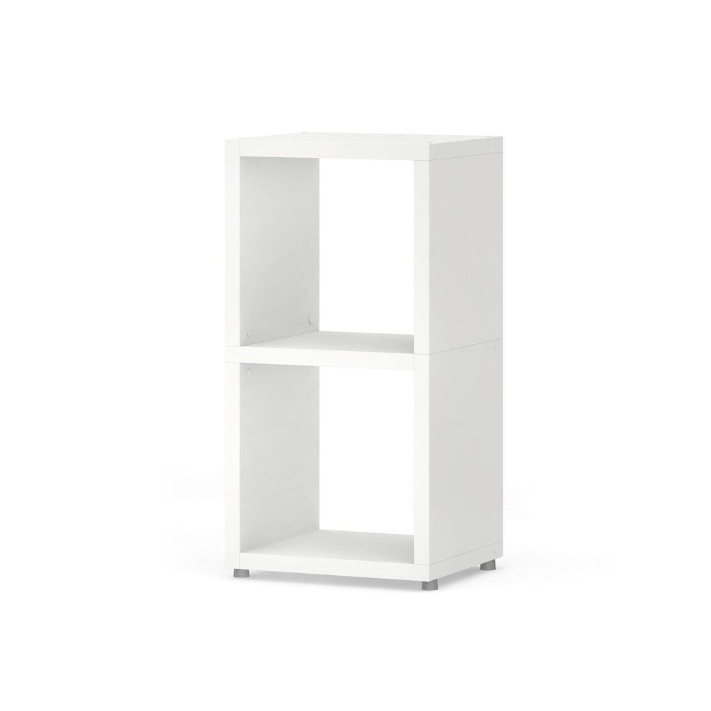 2 Cube Storage Organizer - Premium Melamine Finish Bookshelf with Interlocking Design BOON Cube Storage Shelf Square 1x2