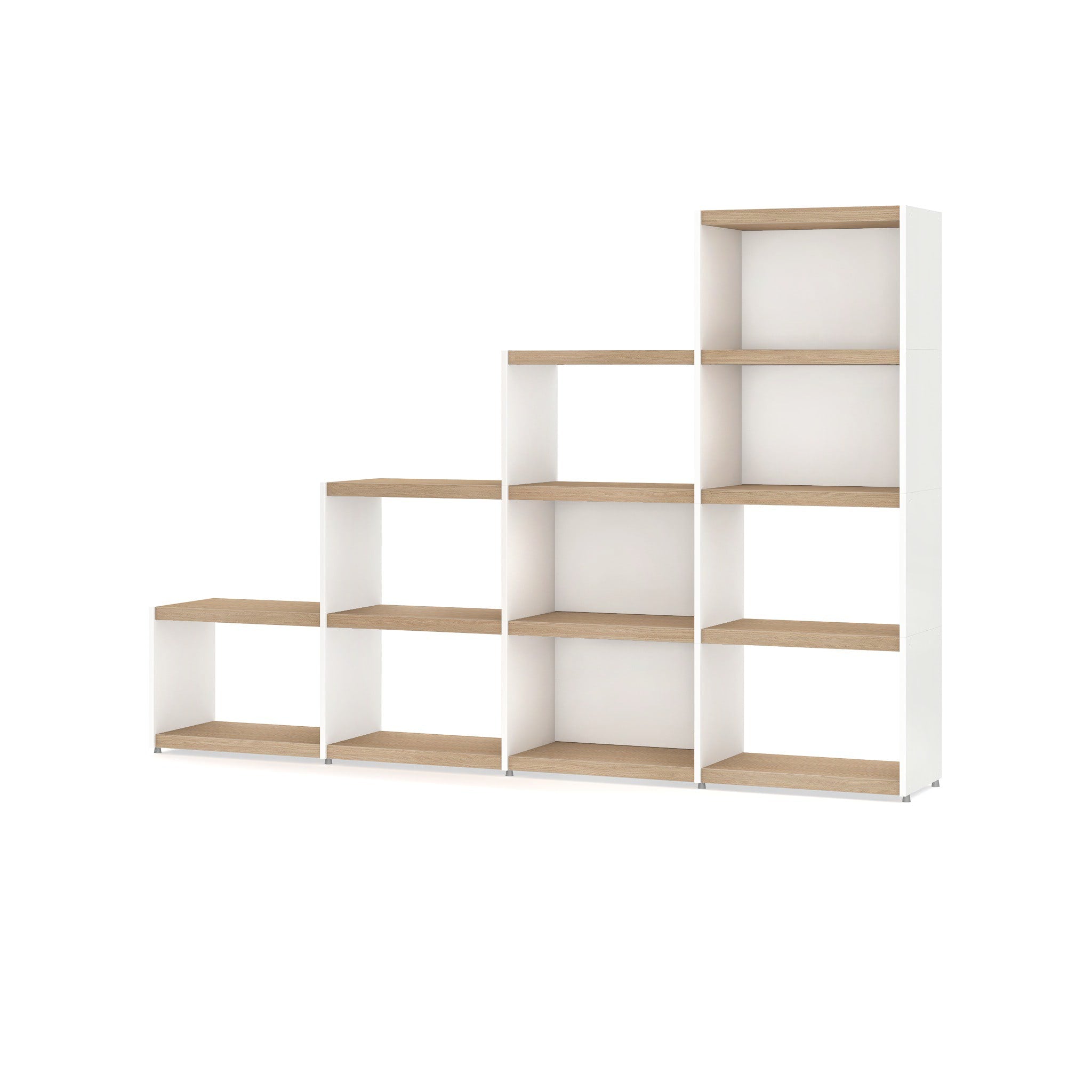 yomogiアイボリーロマンティック木製シェルフ YOMO Modular Bookshelf Step 4x4 – Shelf & Co.