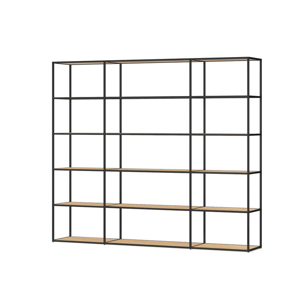 Freestanding Bookshelf Room Divider - Room Divider Bookcase with Modern Design LIUM Decorative Shelving Unit Combo 3x5/1