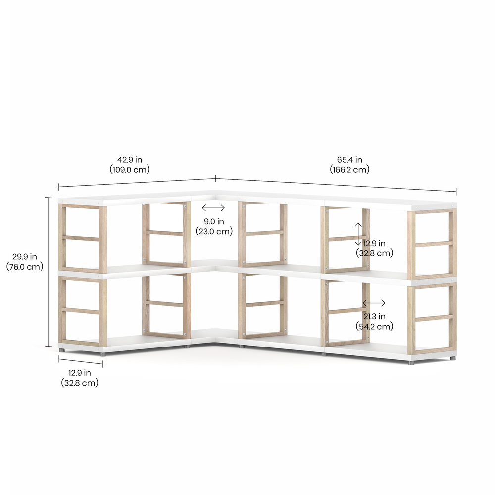 MAXX Modern Shelving Unit Corner 4x2