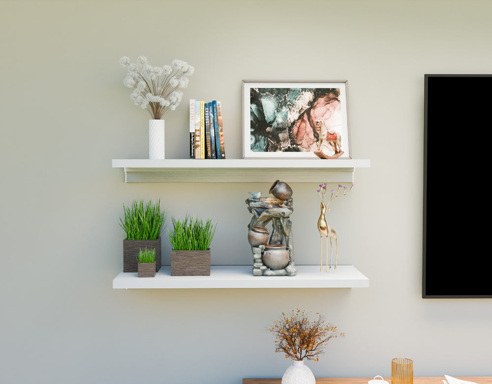 Sturdy Shelf and Bracket Kit With Stylish Supports - Ideal Bathroom, Kitchen, Living Room or Bedroom Shelves