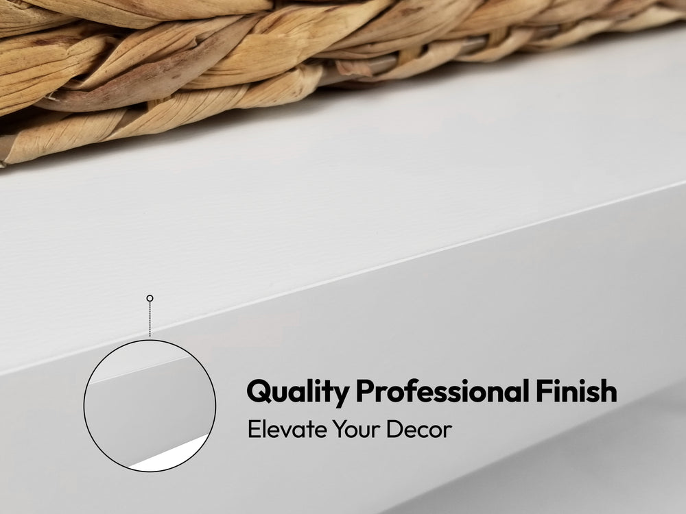 Black Floating Shelves Over 9 in. Deep And Up To 45 in. Long