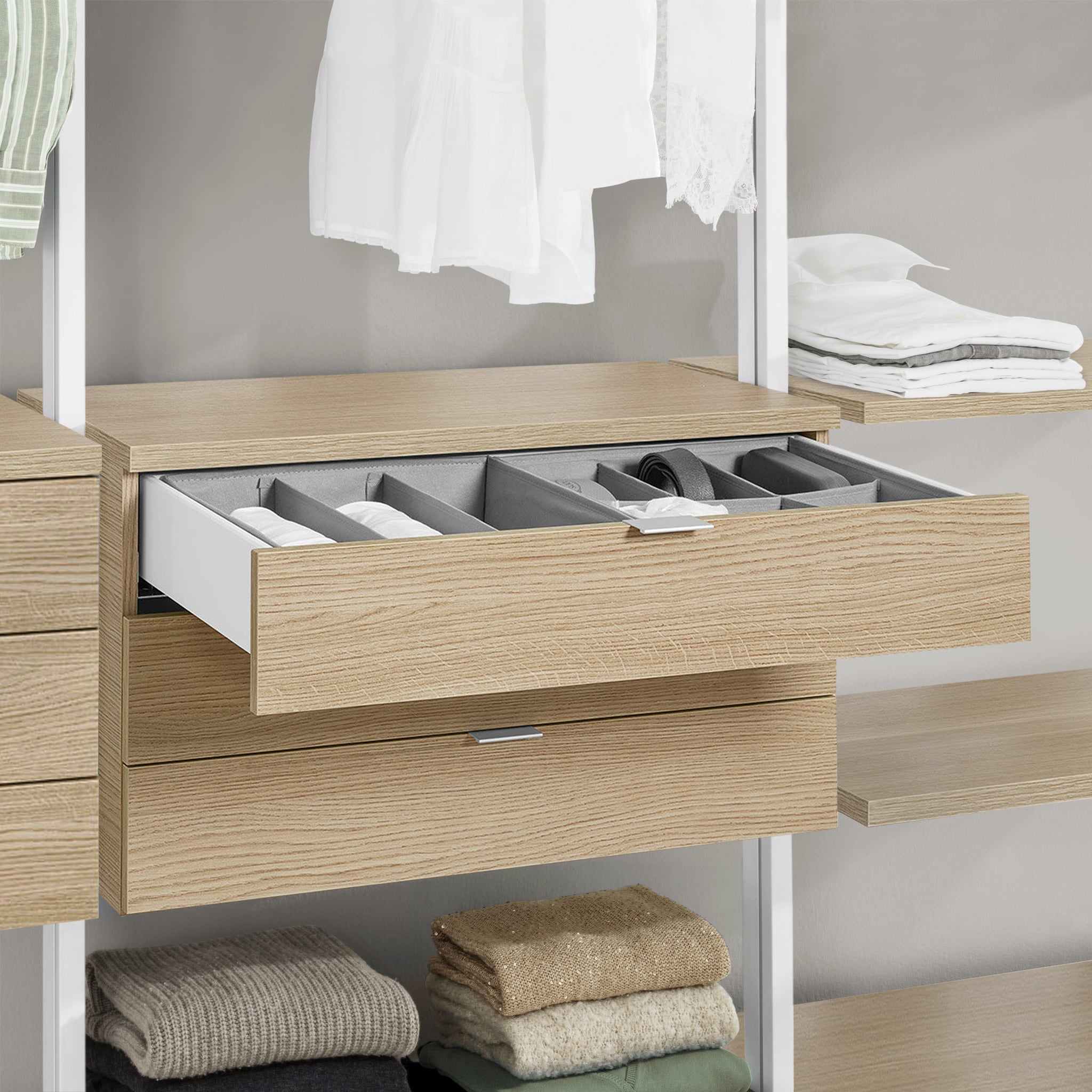 Choco closet◎　1120 Shop Origin 21 Edda 8-ft Wood Closet with Wood Drawers and