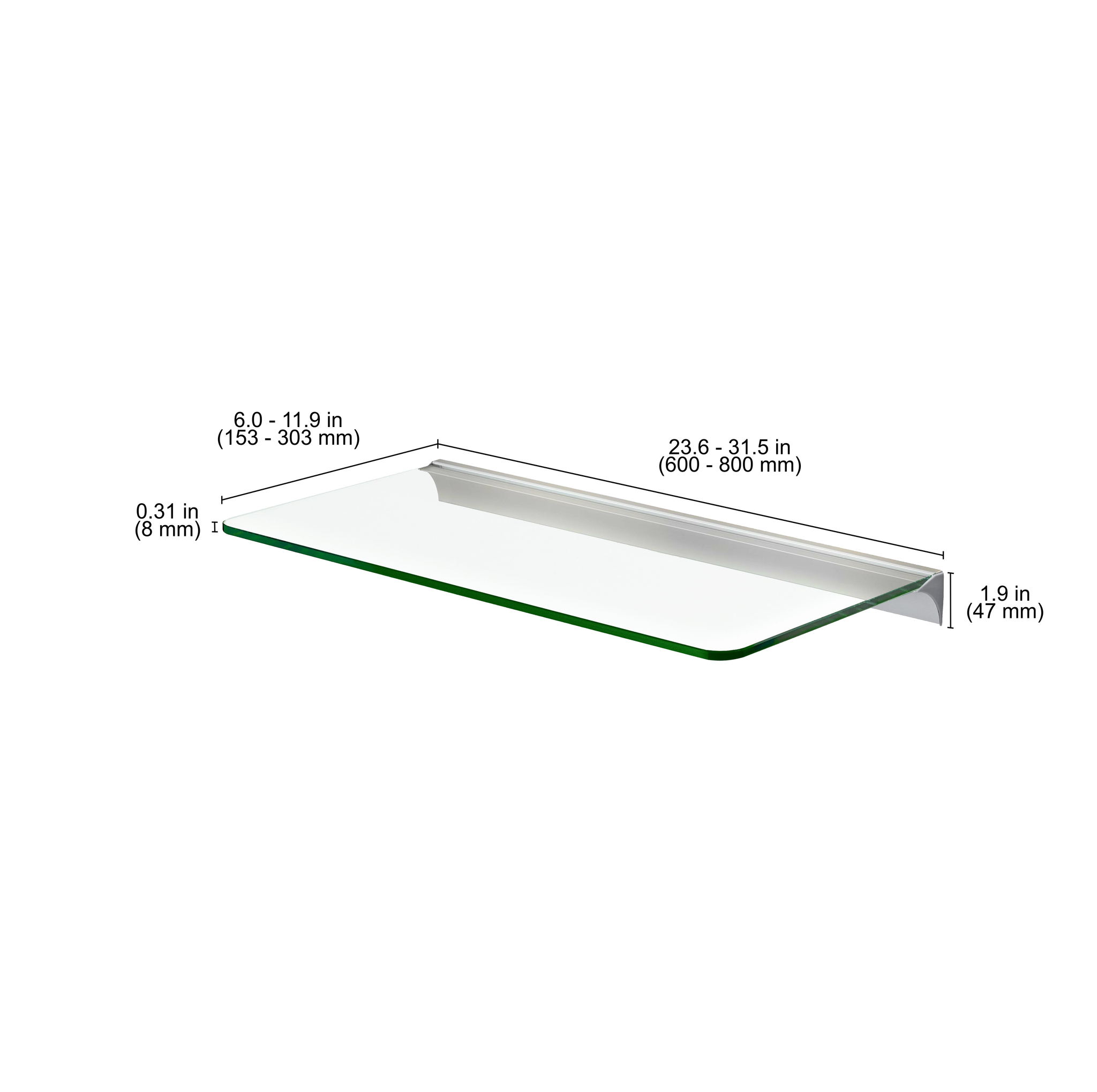 GLASSLINE Standard Shelf and RAIL Glass Bracket | Shelf & Co.