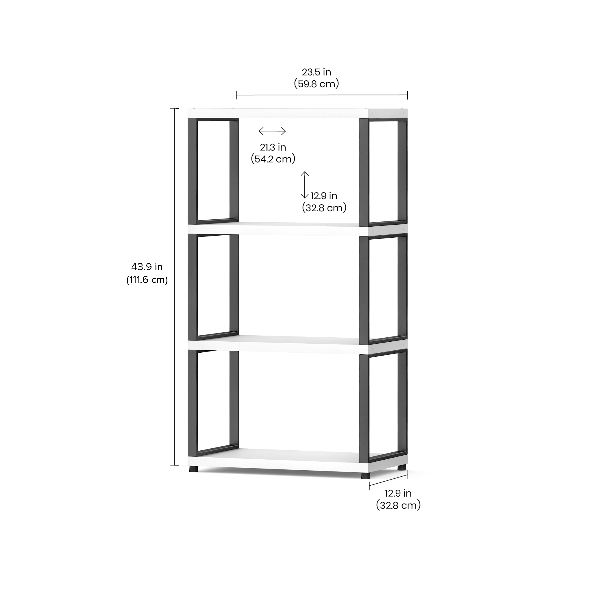 MAXX Modern Shelving Unit Corner 3x3