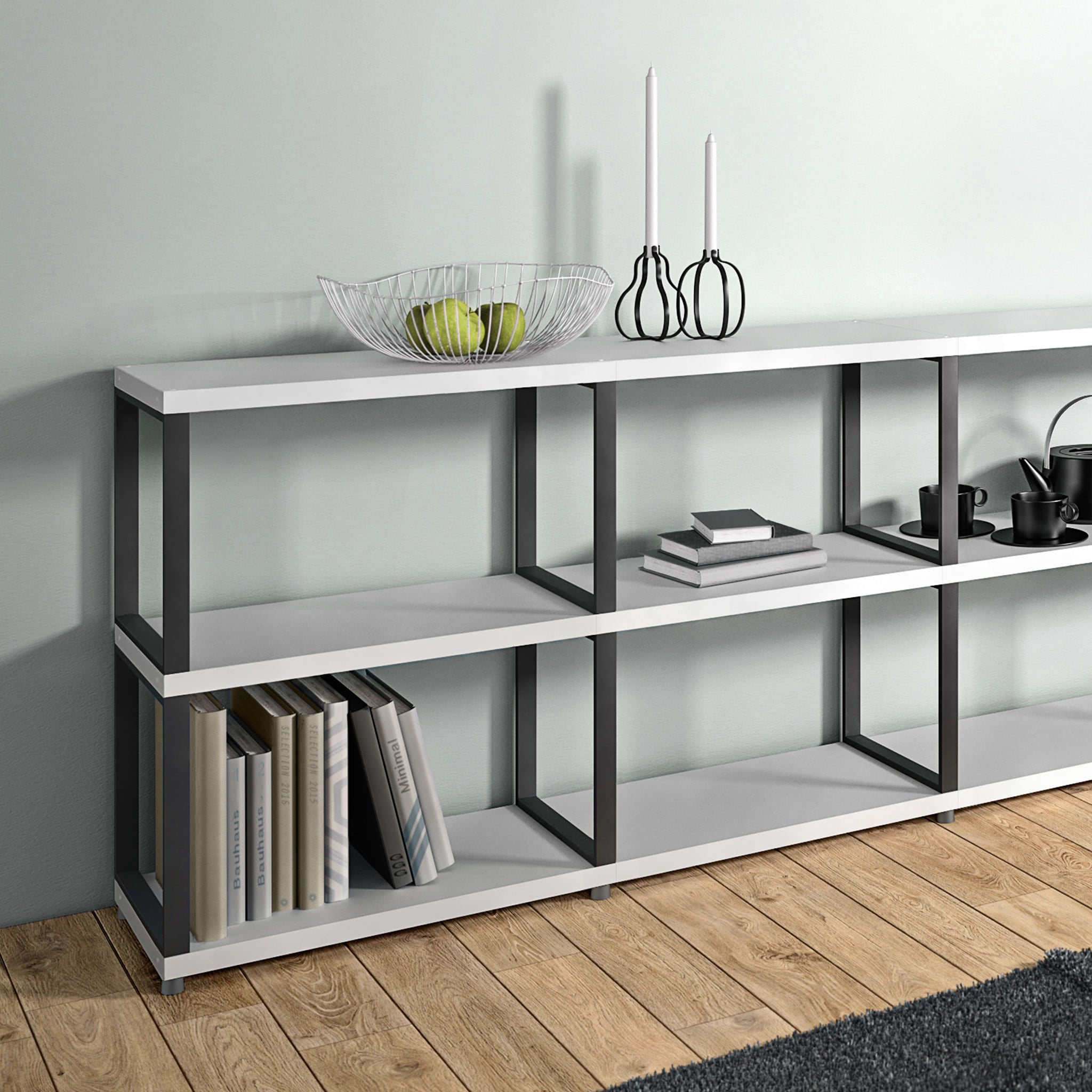 White metal bookshelf 2025